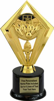 7 1/2" Bowling Scene Trophy Kit with Pedestal Base