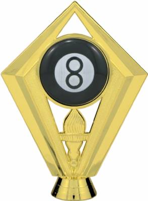 5 1/2" 8 Ball Scene Gold Trophy Figure