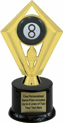 7 1/2" 8 Ball Scene Trophy Kit with Pedestal Base