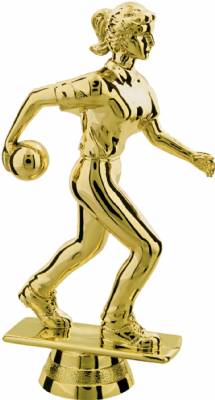Gold 5" Female Bowler Trophy Figure