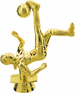 5" Female Bicycle Kick Soccer Gold Trophy Figure