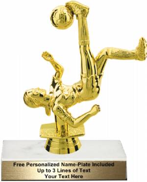 5 3/4" Female Bicycle Kick Soccer Trophy Kit