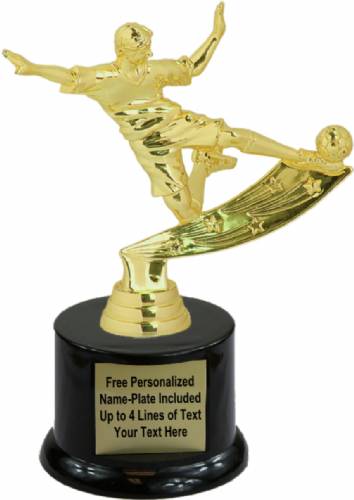 6 3/4" Male Soccer Action Trophy Kit with Pedestal Base