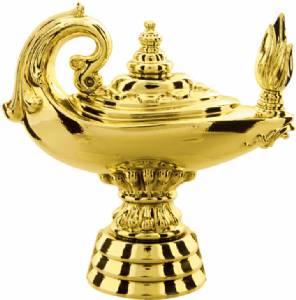 3 1/4" Lamp Of Knowledge Gold Trophy Figure