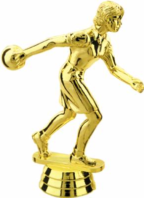 4 3/4" Female Bowler Gold Trophy Figure