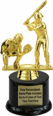 7" Male Double Baseball Trophy Kit with Pedestal Base