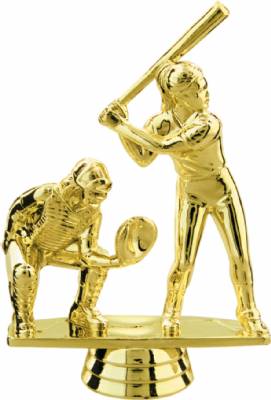 5" Female Double Softball Gold Trophy Figure