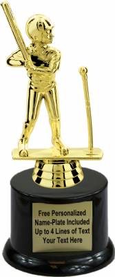 7" Female T-Ball Trophy Kit with Pedestal Base