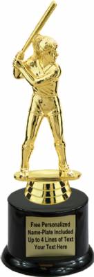 8" Female Softball Trophy Kit with Pedestal Base