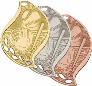 2 1/4" Baseball Flame Series Medal