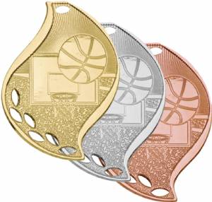 2 1/4" Basketball Flame Series Medal