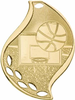 2 1/4" Basketball Flame Series Medal #2