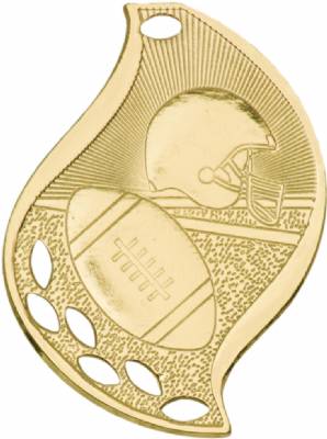 2 1/4" Football Flame Series Medal #2