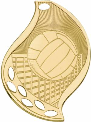 2 1/4" Volleyball Flame Series Medal #2