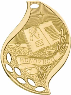 2 1/4" Honor Roll Flame Series Medal #2
