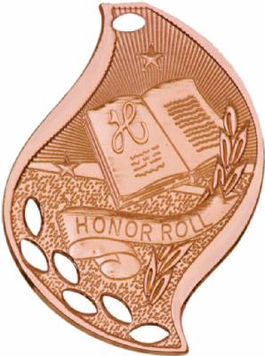 2 1/4" Honor Roll Flame Series Medal #4