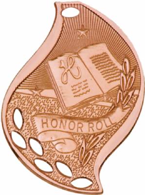2 1/4" Honor Roll Flame Series Medal #4