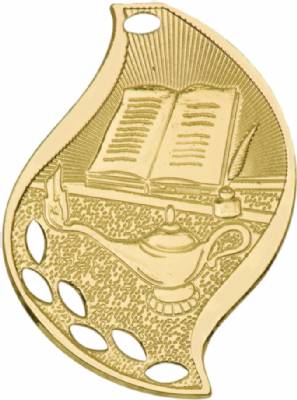 2 1/4" Lamp of Knowledge Flame Series Medal #2