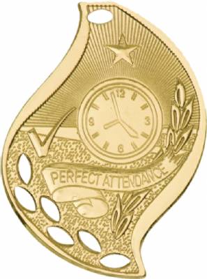 2 1/4" Perfect Attendance Flame Series Medal #2