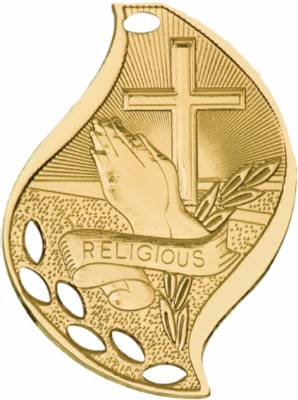 2 1/4" Religious Flame Series Medal #2