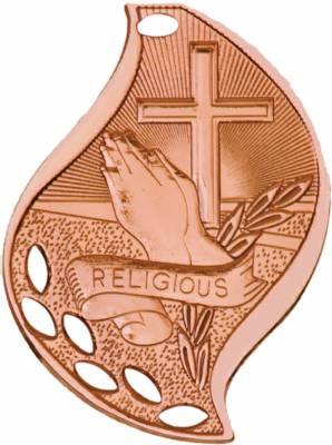 2 1/4" Religious Flame Series Medal #4