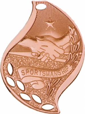 2 1/4" Sportsmanship Flame Series Medal #4