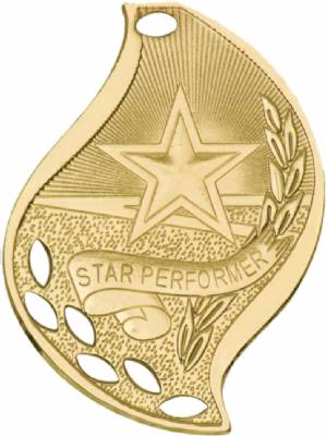 2 1/4" Star Performer Flame Series Medal #2
