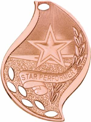2 1/4" Star Performer Flame Series Medal #4