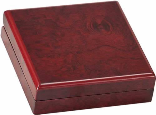 4 1/4" x 4 1/4" Rosewood Finish Gift Presentation Box #1