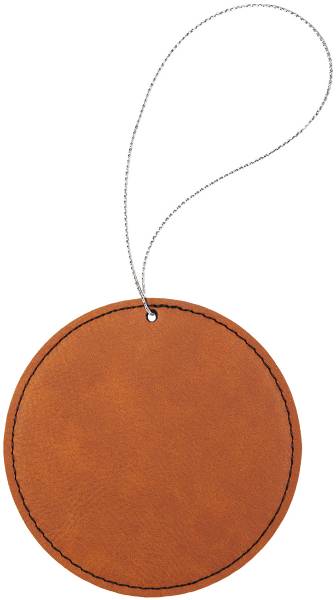 3 3/4" Rawhide Round Leatherette Ornament