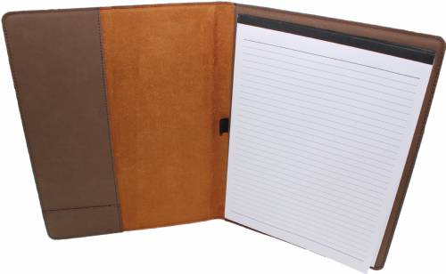 7" x 9" Dark Brown Leatherette Portfolio with Notepad #3