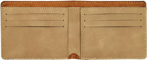 4 1/2" Light Brown Leatherette Bi-fold Wallet #3