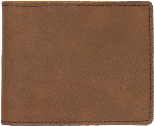 4 1/2" Dark Brown Leatherette Bi-fold Wallet