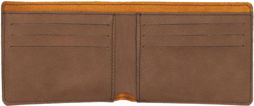 4 1/2" Dark Brown Leatherette Bi-fold Wallet #3