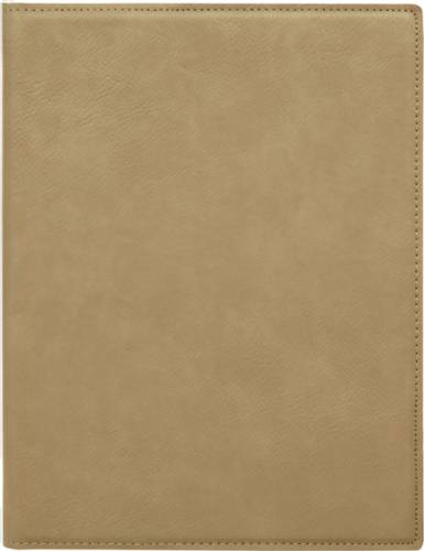 7" x 9" Light Brown Leatherette Portfolio with Notepad