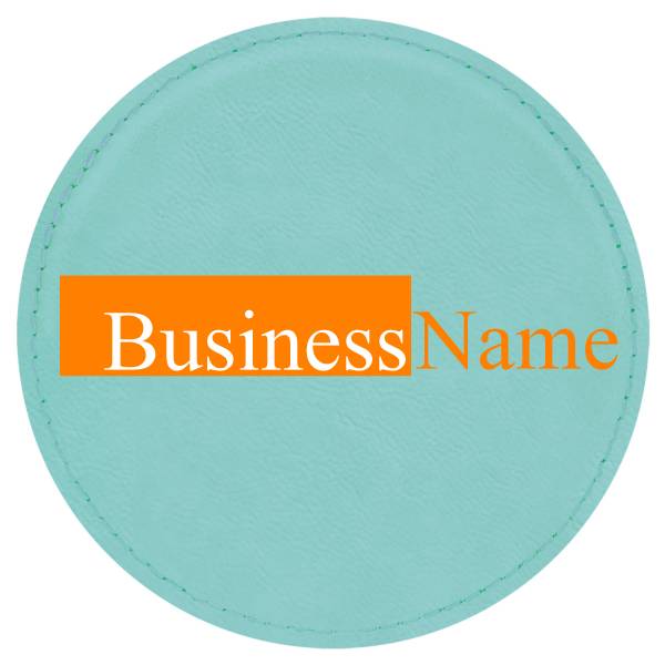 4" Teal Round Leatherette Coaster #2