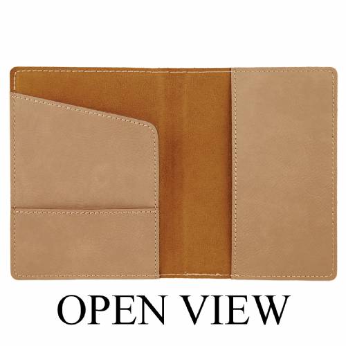 Light Brown Leatherette Passport Holder #3