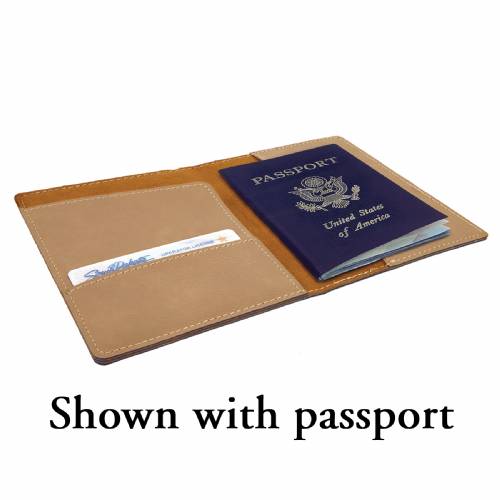 Light Brown Leatherette Passport Holder #4