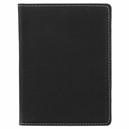 Black & Silver Leatherette Passport Holder | Leatherette Passport ...