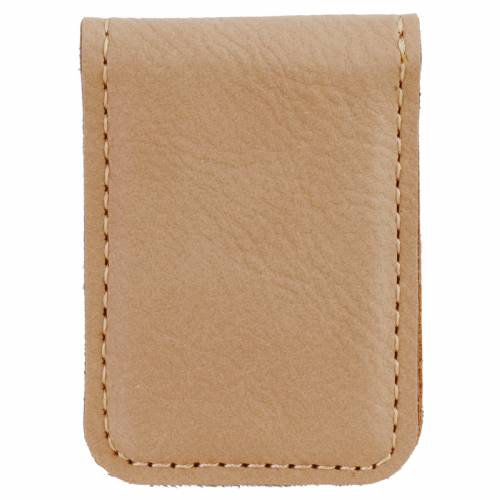 Light Brown Leatherette Money Clip