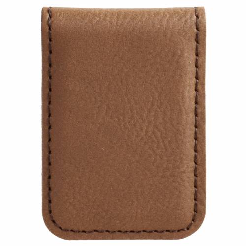 Dark Brown Leatherette Money Clip