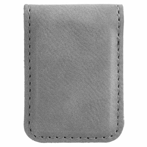 Gray Leatherette Money Clip