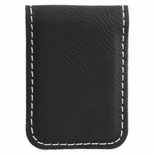 Black & Silver Leatherette Money Clip | Leatherette Money Clips and ...