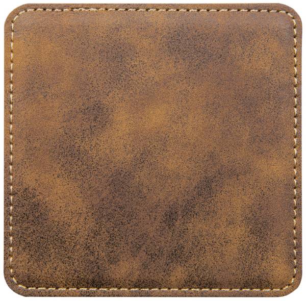 4" Rustic Square Leatherette Coaster