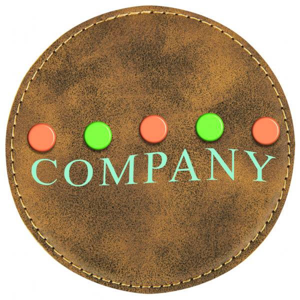 4" Rustic/Gold Round Leatherette Coaster #2