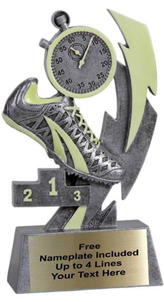 6" Track Glow in the Dark Resin Trophy