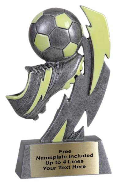 6" Soccer Glow in the Dark Resin Trophy