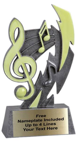 6" Music Glow in the Dark Resin Trophy