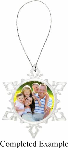 3 5/8" Clear Snowflake Ornament Customized #2
