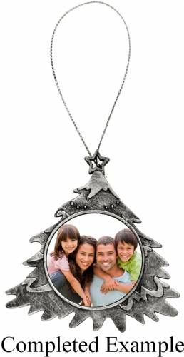 DyeTrans 4" Antique Silver Tree Ornament - 2 sided #3